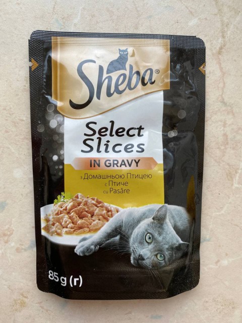 Влажный корм с домашней птицей Select Slices in Gravy Sheba – хорошие вкусовые и ароматические характеристики, сбалансированный состав