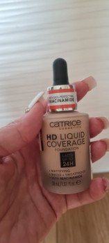 Тональный крем (основа) Catrice HD 24Н liquid coverage. Тон Sand Beige 30